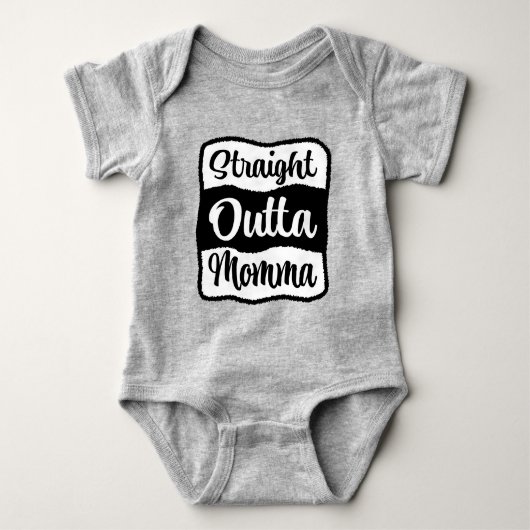 Straight Outta Momma Typografie Baby Strampler (Vorderseite)