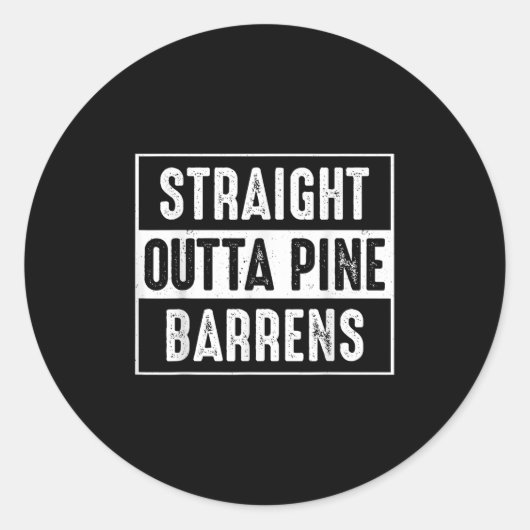 Straight Outta Ne Barrens New Jersey Devil Monster Runder Aufkleber (Vorderseite)