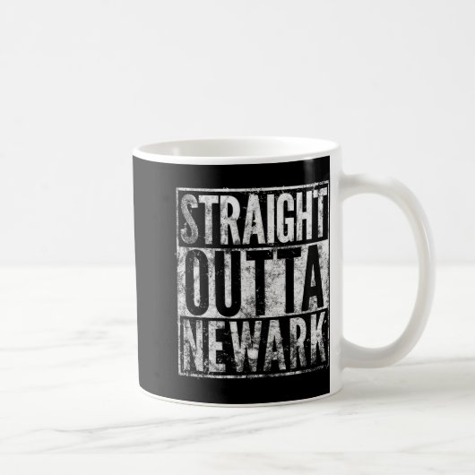 Straight Outta Newark New Jersey Distressed Effect Kaffeetasse (Rechts)