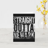 Straight Outta Newark New Jersey Distressed Effect Karte (Gelbe Blume)