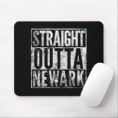 Straight Outta Newark New Jersey Distressed Effect Mousepad (Mit Mouse)
