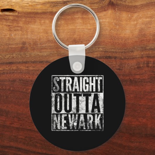 Straight Outta Newark New Jersey Distressed Effect Schlüsselanhänger (Vorderseite)