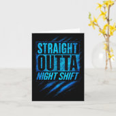 Straight Outta Night Shift - Funny Owl Workers  Karte (Gelbe Blume)