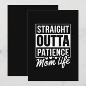 Straight Outta Patience - Mama Life Einladung (Vorne/Hinten)