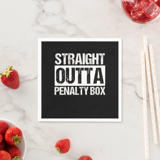 Straight Outta Penalty Box Sports Ice Hockey Gift Serviette (Beispiel)