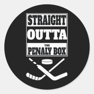 Straight Outta Penalty Box T-Shirt – Lustiges Eish Runder Aufkleber