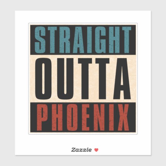 Straight Outta Phoenix Arizona AZ USA Aufkleber (Blatt)