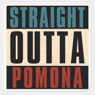 Straight Outta Pomona California CA Quadratischer Aufkleber