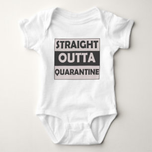 Straight Outta Quarantine Sprichwort Schwarz Grau Baby Strampler