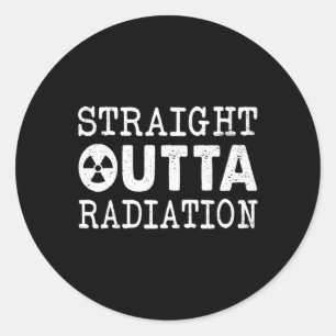 Straight Outta Radiation Cancer Awareness Warrior Runder Aufkleber