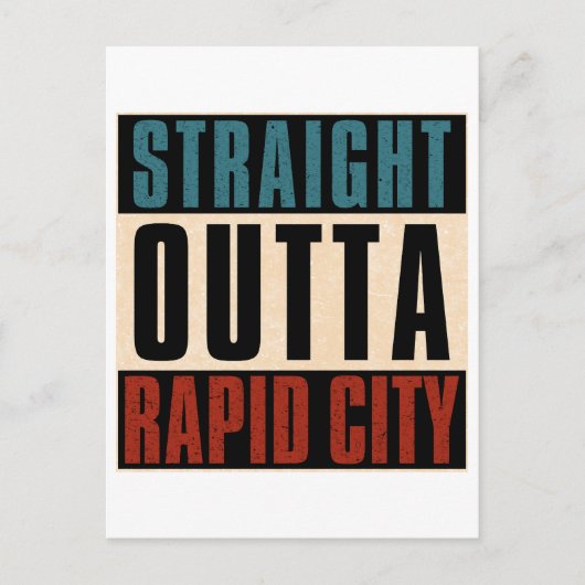 Straight Outta Rapid City South Dakota SD Postkarte (Vorderseite)