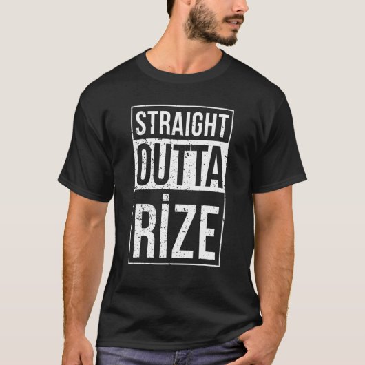 Straight Outta Rize 53 Memleket Türkei Geschenk Id T-Shirt (Vorderseite)