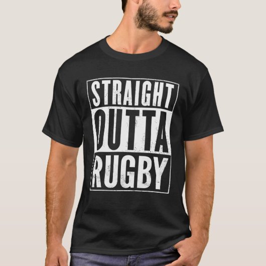 Straight Outta Rugby Funny T-Shirt (Vorderseite)