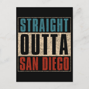 Straight Outta San Diego California CA USA Feiertagspostkarte