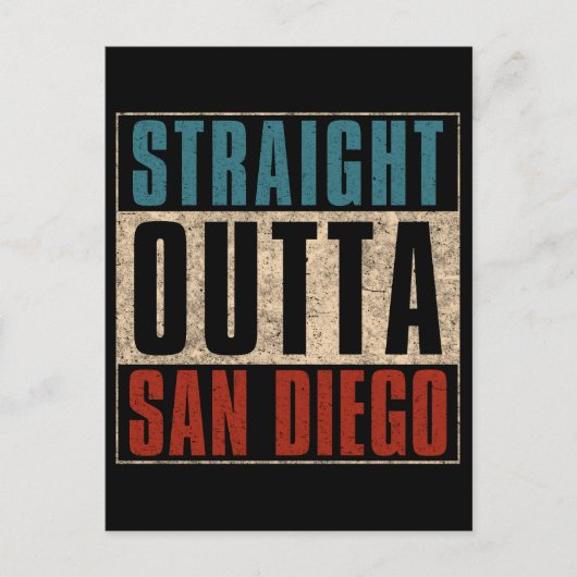 Straight Outta San Diego California CA USA Postkarte (Vorderseite)