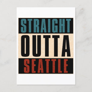 Straight Outta Seattle Washington WA USA Feiertagspostkarte