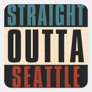 Straight Outta Seattle Washington WA USA Quadratischer Aufkleber