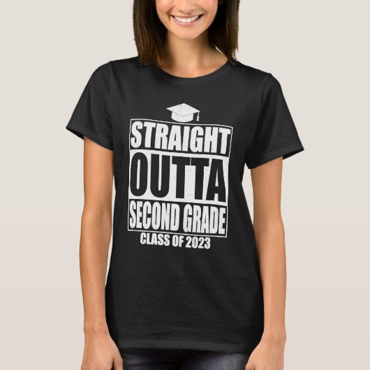 Straight Outta Second Grade Graduation 2023 2nd G T-Shirt (Vorderseite)