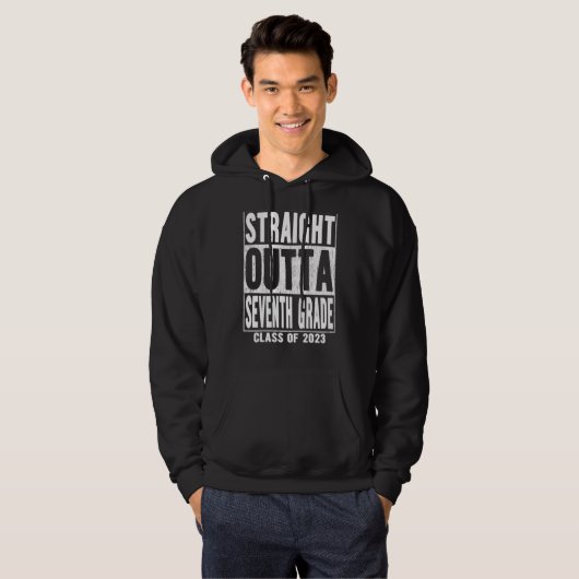 Straight Outta Seventh Grade Graduation 2023 7th G Hoodie (Vorne ganz)