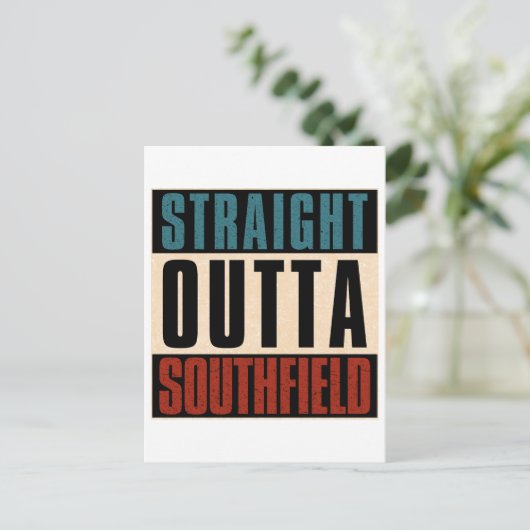 Straight Outta Southfield Michigan MI Postkarte (Stehend Vorderseite)