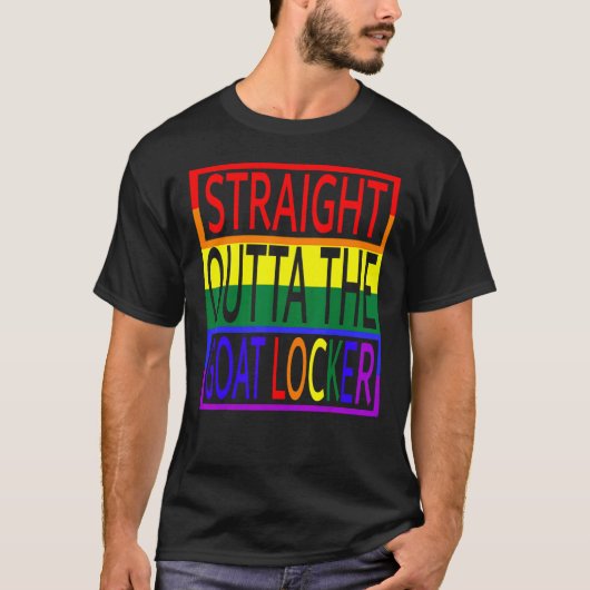Straight Outta The Goat Locker Navy Chief Rainbow T-Shirt (Vorderseite)