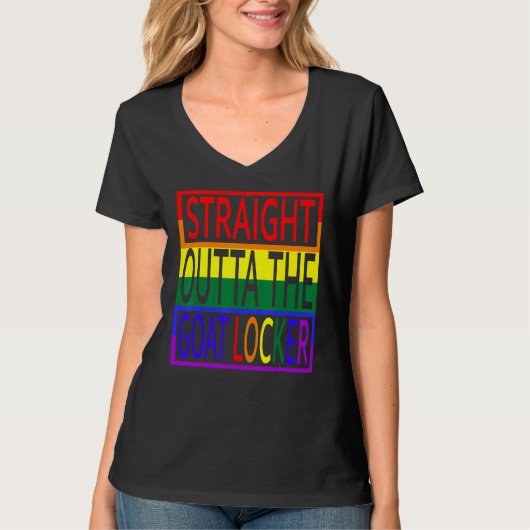 Straight Outta The Goat Locker Navy Chief Rainbow  T-Shirt (Vorderseite)