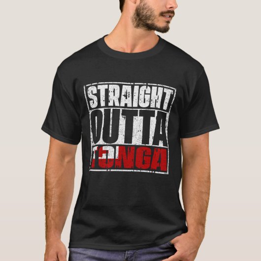 Straight Outta Tonga Flag T-Shirt (Vorderseite)