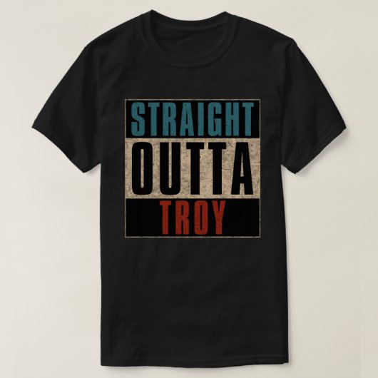 Straight Outta Troy Michigan MI T-Shirt (Design vorne)