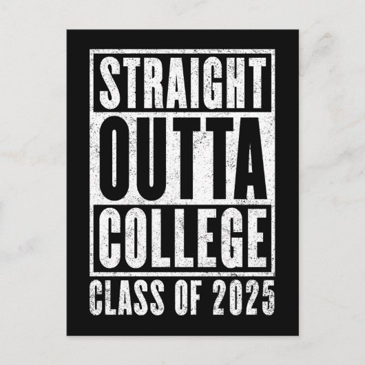 Straight Outta Uni 2025 (entsetzt) Postkarte (Vorderseite)