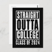 Straight Outta Uni Class of 2024 (Distressed) Postkarte (Vorne/Hinten)