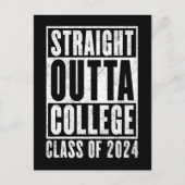 Straight Outta Uni Class of 2024 (Distressed) Postkarte (Vorderseite)