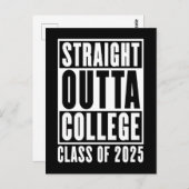 Straight Outta Uni Class von 2025 Postkarte (Vorne/Hinten)