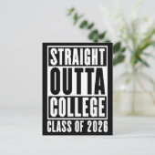 Straight Outta Uni Class von 2026 Postkarte (Stehend Vorderseite)