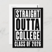 Straight Outta Uni Class von 2026 Postkarte (Vorne/Hinten)