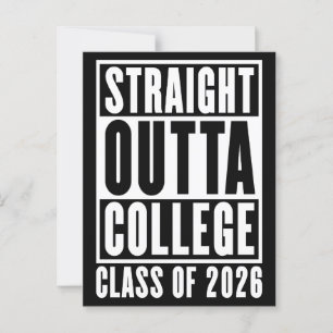 Straight Outta Uni Class von 2026 Postkarte