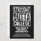 Straight Outta Uni Funny Graduation Party Einladung (Vorderseite)