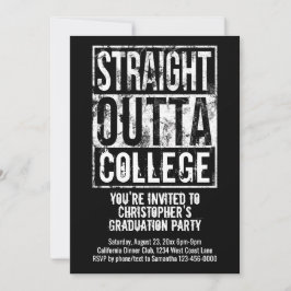 Straight Outta Uni Funny Graduation Party Einladung