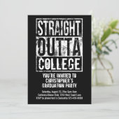 Straight Outta Uni Funny Graduation Party Einladung (Stehend Vorderseite)