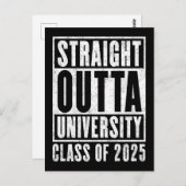 Straight Outta University 2025 Not leidende Versio Postkarte (Vorne/Hinten)