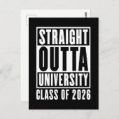 Straight Outta University Class 2026 Postkarte (Vorne/Hinten)
