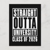 Straight Outta University Class 2026 Postkarte (Vorderseite)
