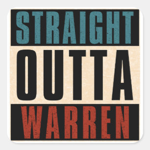 Straight Outta Warren Michigan MI Quadratischer Aufkleber