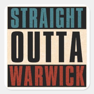 Straight Outta Warwick Rhode Island RI Quadratischer Aufkleber