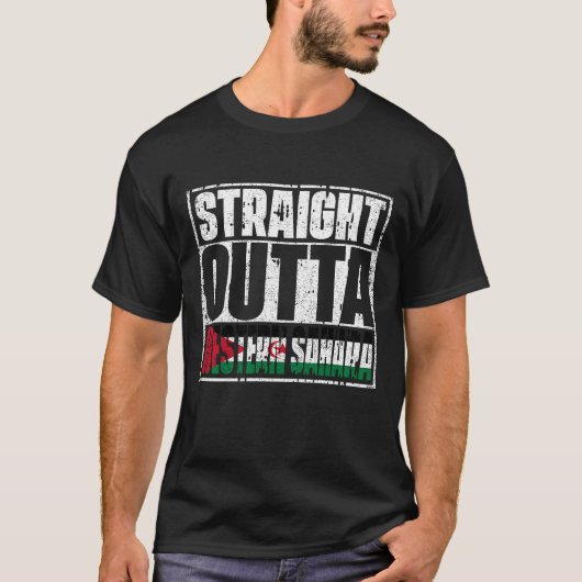 Straight Outta Western Sahara Flag T-Shirt (Vorderseite)