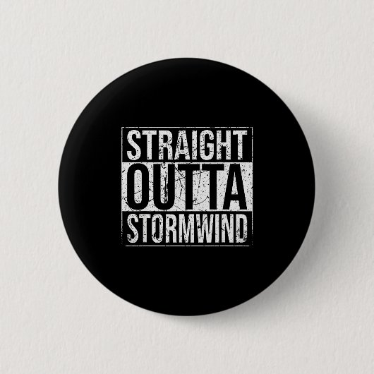Straight Outta Wind Funny Wow Alliance Gamer Vinta Button (Vorderseite)