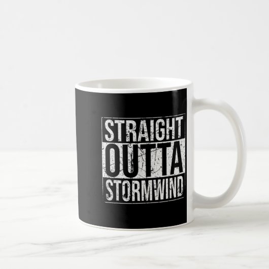 Straight Outta Wind Funny Wow Alliance Gamer Vinta Kaffeetasse (Rechts)