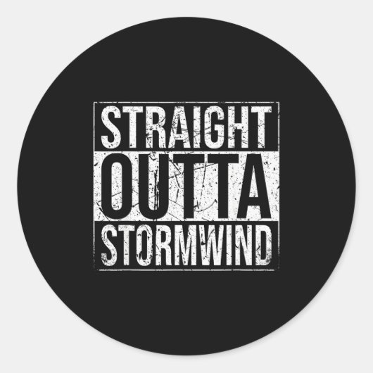 Straight Outta Wind Funny Wow Alliance Gamer Vinta Runder Aufkleber (Vorderseite)