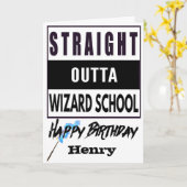 Straight Outta WIZARD School Geburtstagskarte Karte (Gelbe Blume)