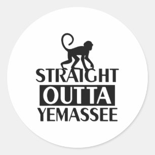 Straight Outta Yemee Runder Aufkleber