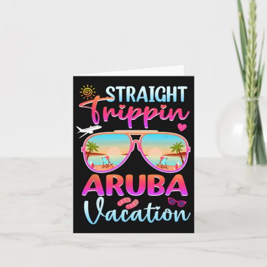 Straight Trippin Aruba 2025 Beach Summer Vacation Karte (Vorderseite)